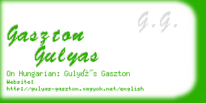 gaszton gulyas business card